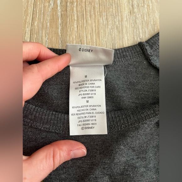 NWT Disney Parks Women’s Happiest Place on Earth Lightweight Grey Sweatshirt - M - Picture 4 of 5